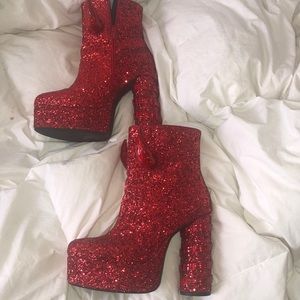 Dolls Kill devil horned platform boots